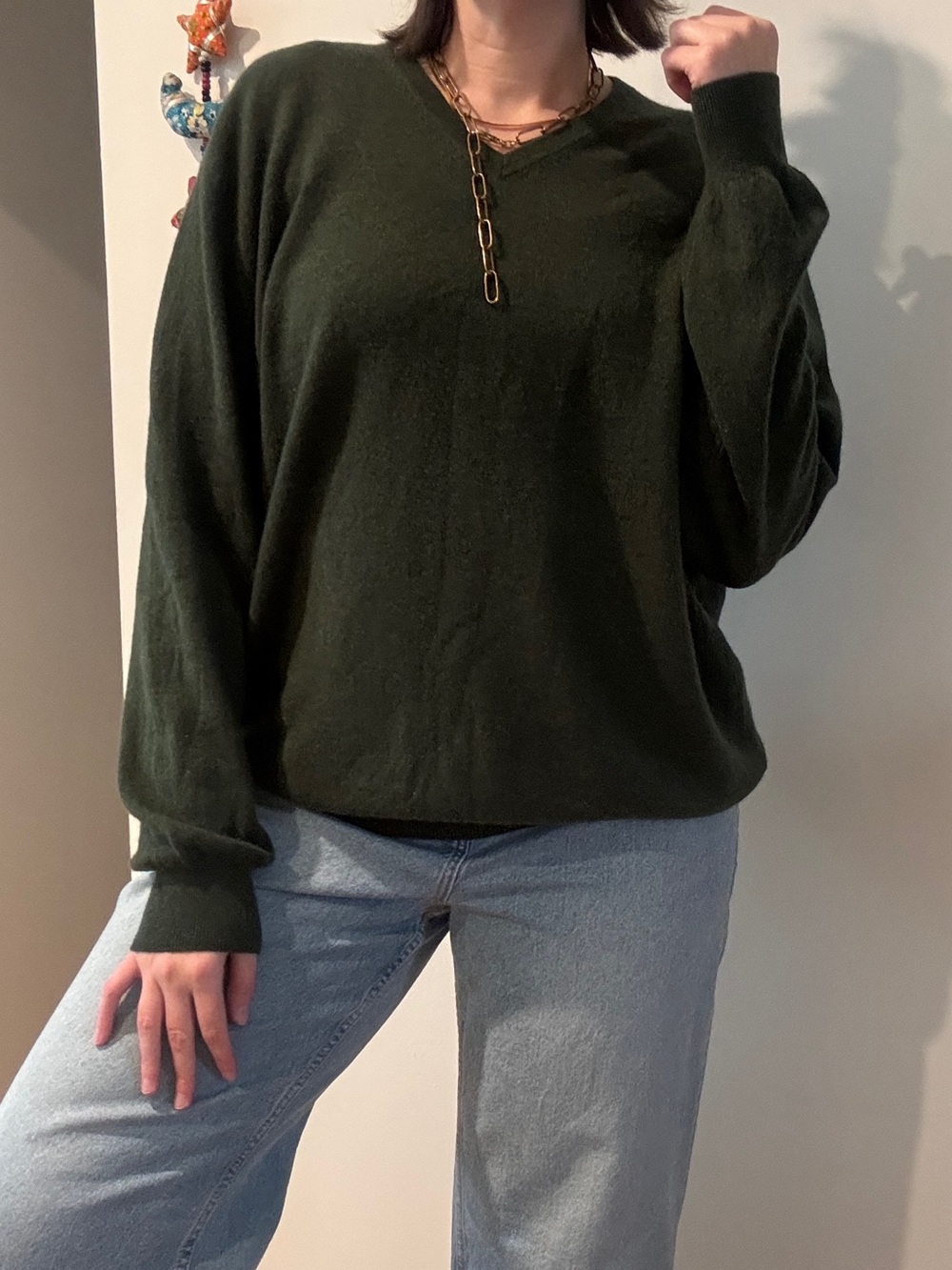 Daniel Cremieux 100% Cashmere Sweater Green Signature Collection Luxury XL